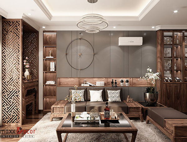 Nội thất gỗ óc chó căn hộ chung cư Epic's Home