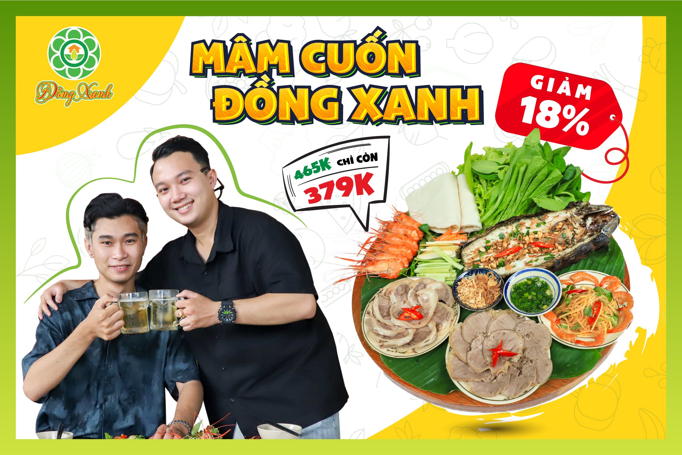 👉 Ở đây không có “Mâm cơm 18K” mà chỉ có Mâm cuốn Đồng Xanh #GIẢM_18% mà thôi!