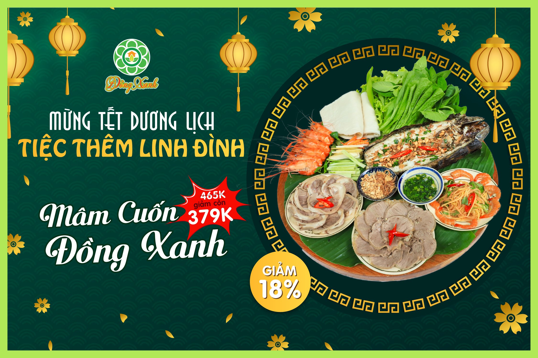 ️🎉 TẾT DƯƠNG LỊCH – TIỆC THÊM LINH ĐÌNH VỚI COMBO MÂM CUỐN ĐỒNG XANH #SALE_OFF_18%