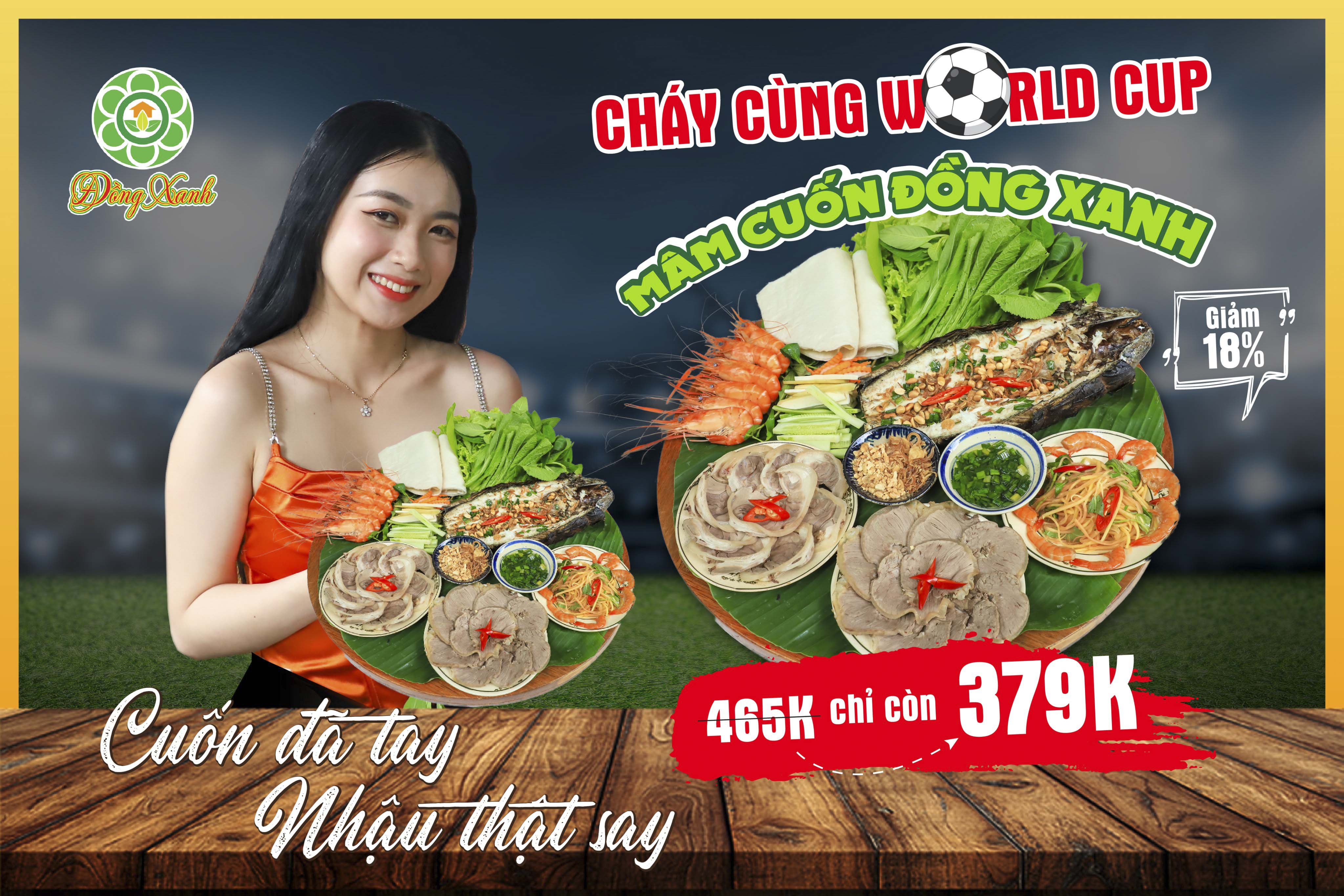 🔥 CHÁY CÙNG WORLD CUP - #SALE_UP_18% 🔥 Cuốn Mệt Nghỉ - Nhậu Hết Ý CÙNG COMBO MÂM CUỐN ĐỒNG XANH