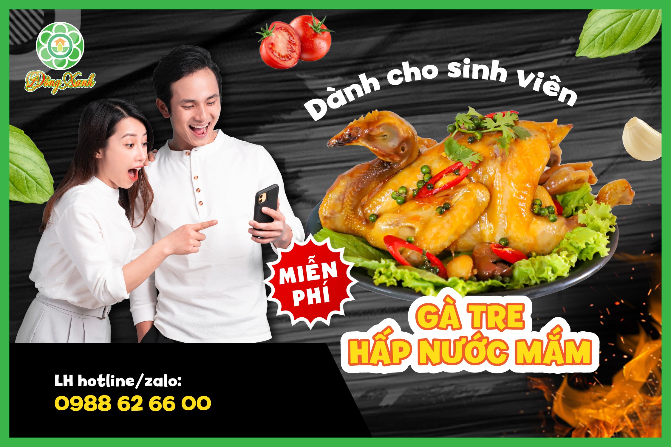 - Biết ông PHỜ không? - Phờ nào? - PHỜ-RI (#FREE) 1 con Gà tre hấp nước mắm cho các bạn sinh viên đấy!