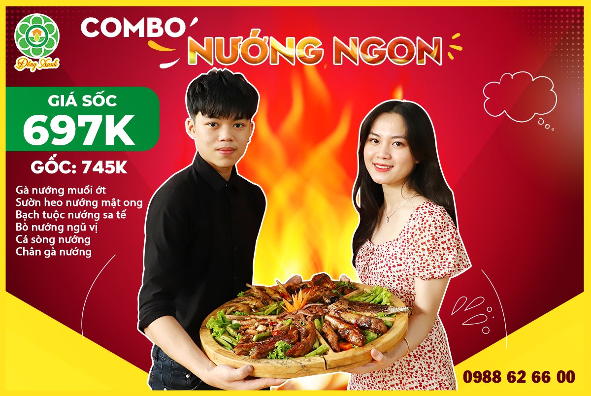🔥🔥 COMBO NƯỚNG NGON SIÊU CẤP – NGẤT NGÂY VỚI ĐẠI TIỆC NƯỚNG KHÔNG KHÓI CỦA ĐỒNG XANH 🔥🔥