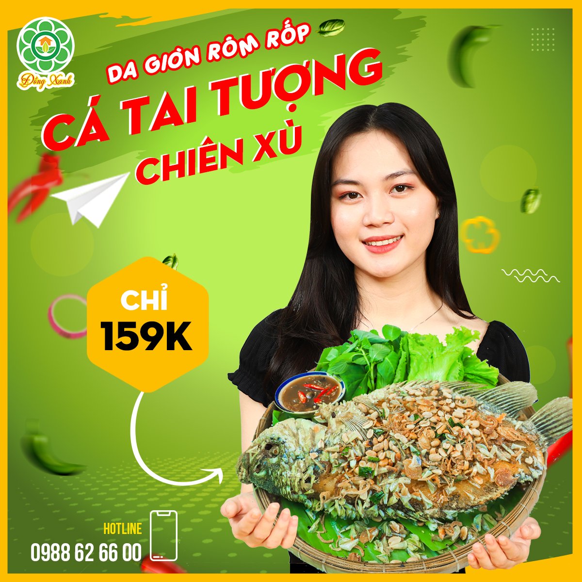 “Chiều lòng em thì khó chứ… Chiều nay em rảnh nè! Dắt em đi ăn Cá tai tượng chiên xù đi nhe, anh iu!”