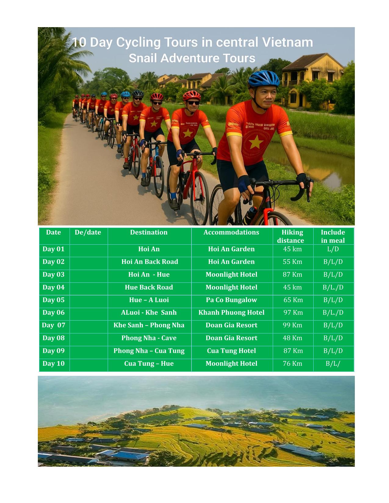 10 DAY CENTRAL VIETNAM CYCLING TOURS VIA HO CHI MINH TRAIL