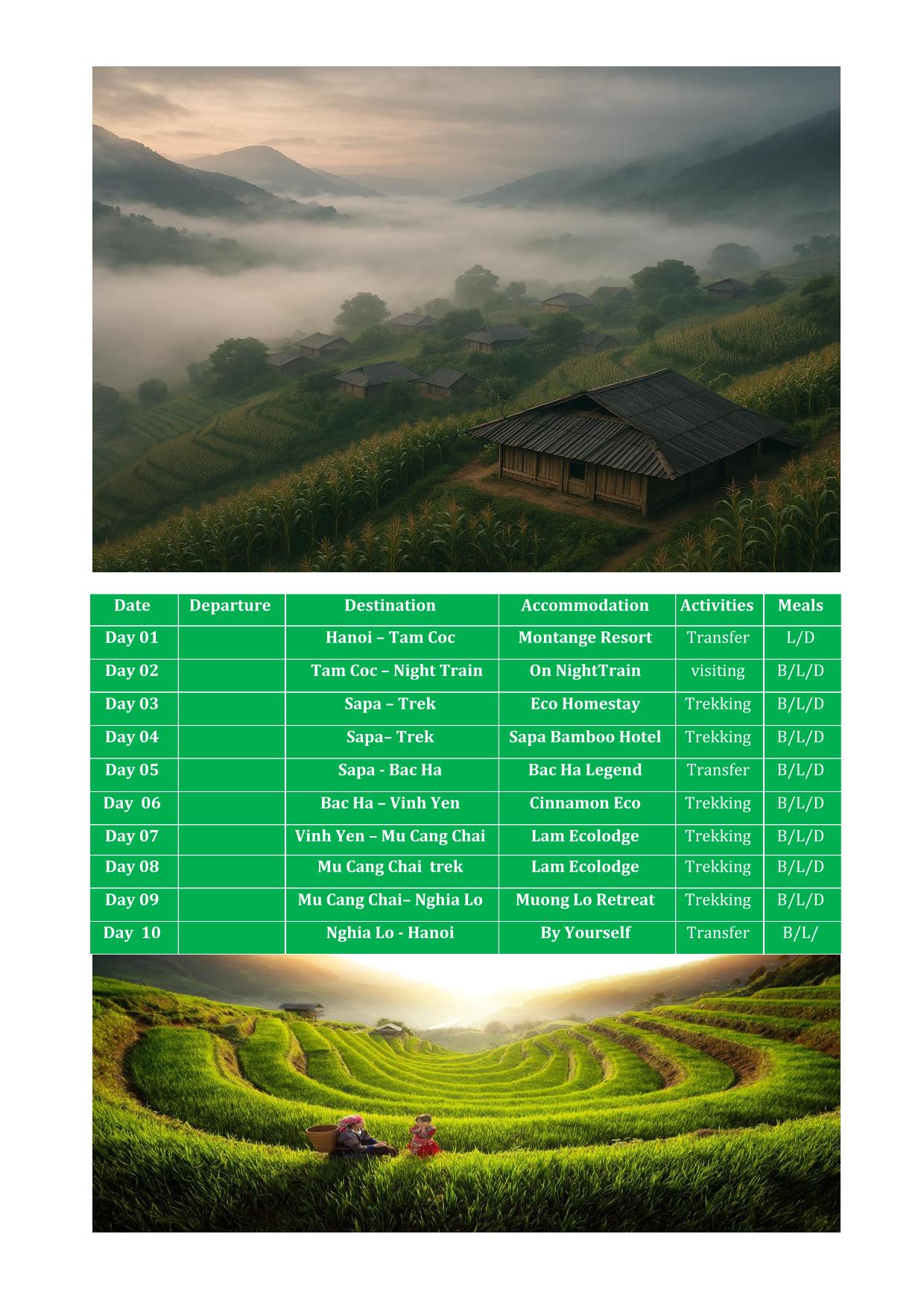 10 DAY NORTHERN VIETNAM ADVENTURE TOURS | HANOI TAM COC - SAPA -MU CANG CHAI