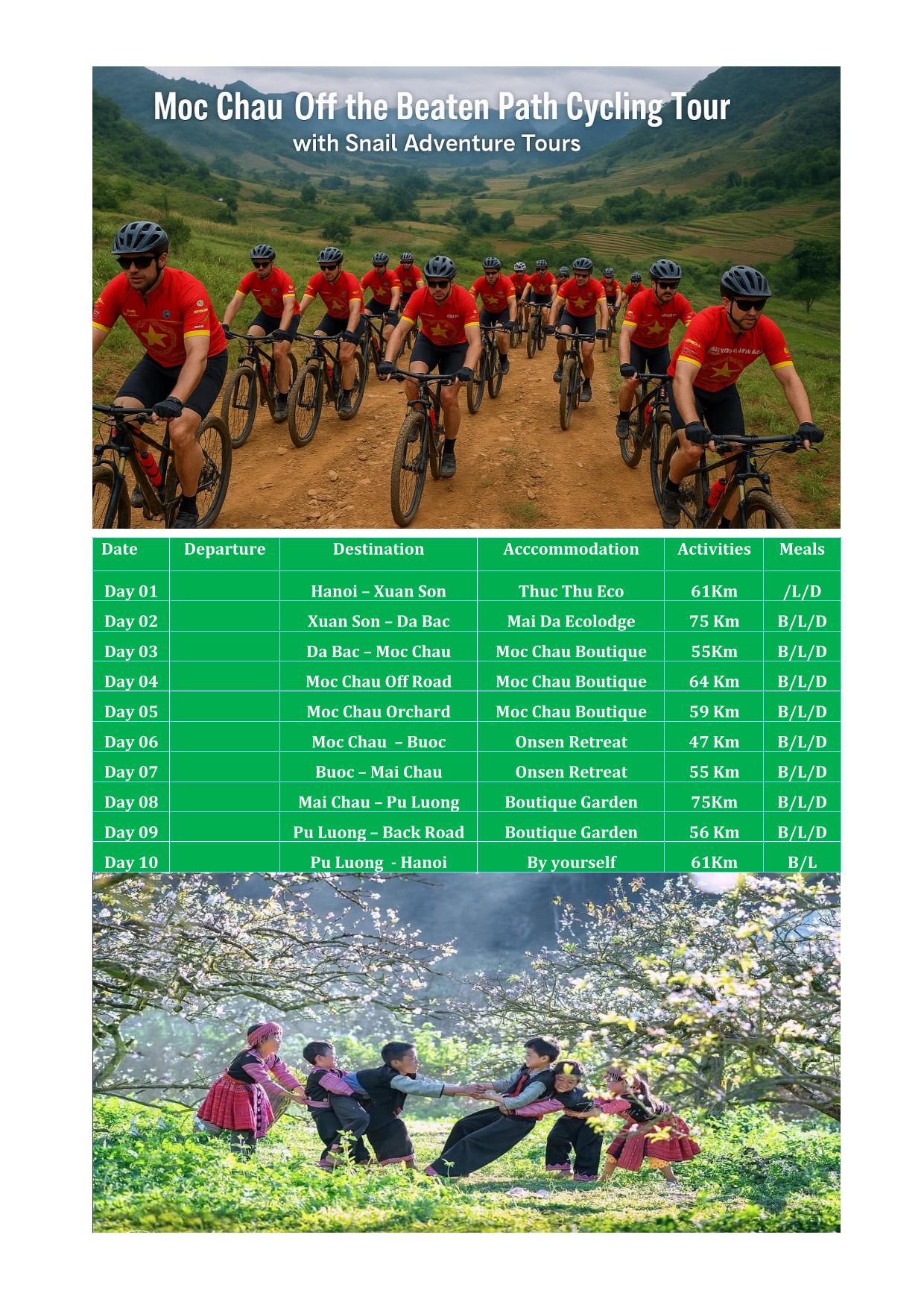10 DAY NORTHERN VIETNAM CYCLING TOURS | XUAN SON -PU LUONG ADVENTURE