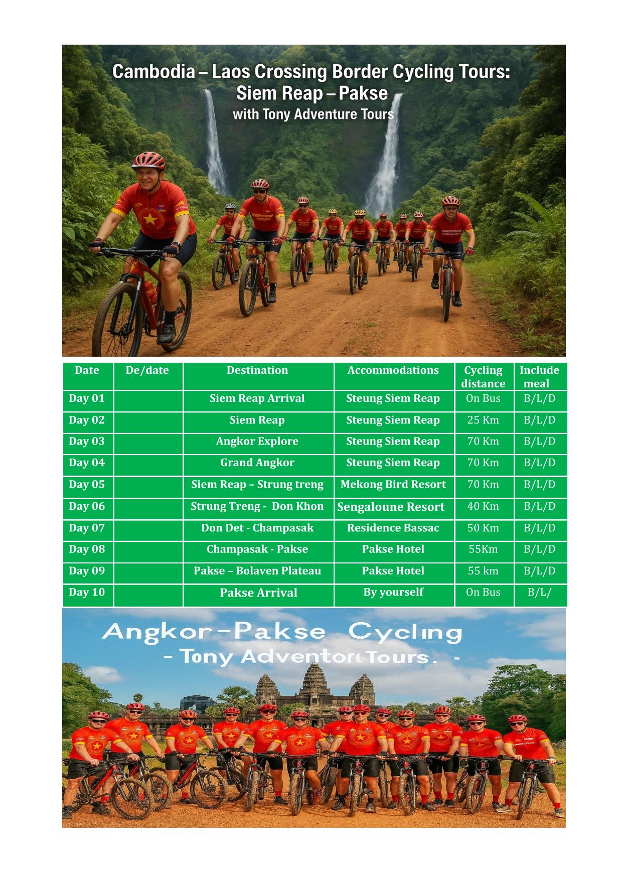 10 DAY CAMBODIA - LAOS CYCLING TOURS | INDOCHINA CROSSING BORDER BIKE ADVENTURE