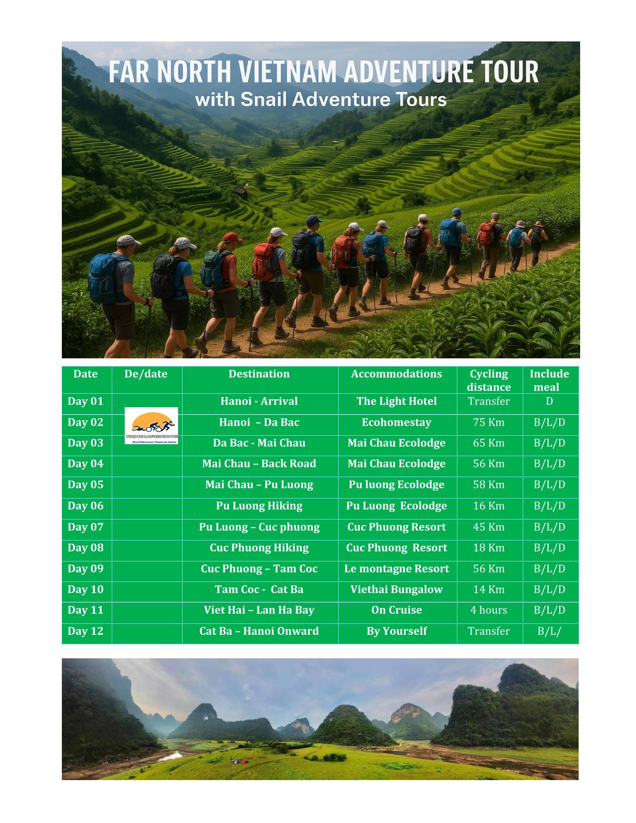 12 DAY NORTHERN VIETNAM MULTI ADVENTURE TOURS | HANOI - MAI CHAU- CAT BA