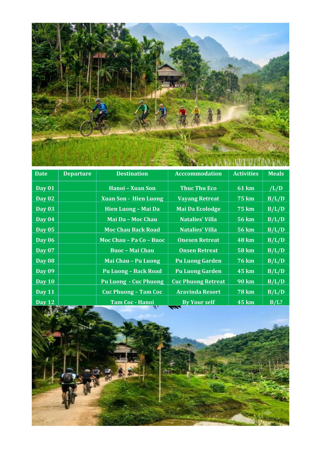 12 DAY NORTHERN VIETNAM CYCLING TOURS | XUAN SON - MOC CHAU - MAI CHAU - PU LUONG