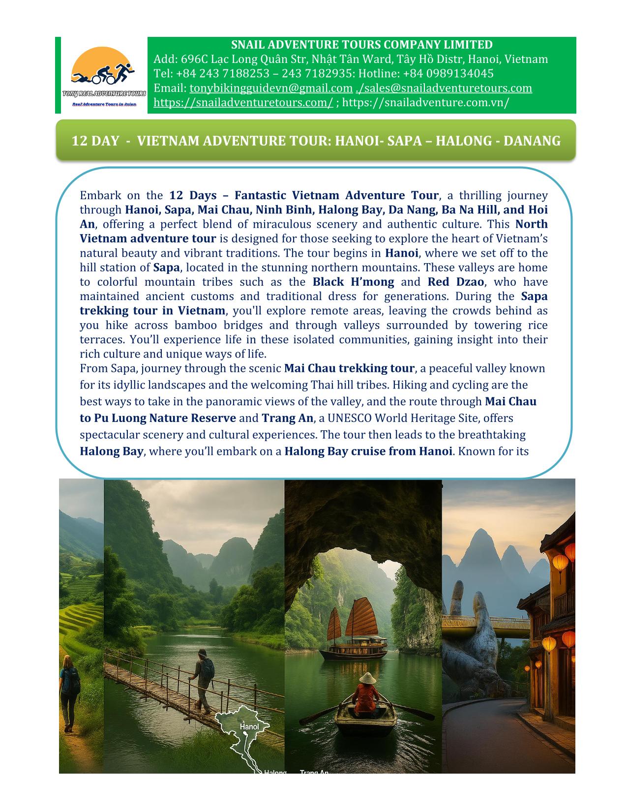 12 DAY VIETNAM ADVENTURE PACKAGE TOURS | HANOI - SAPA - HA LONG - DA NANG