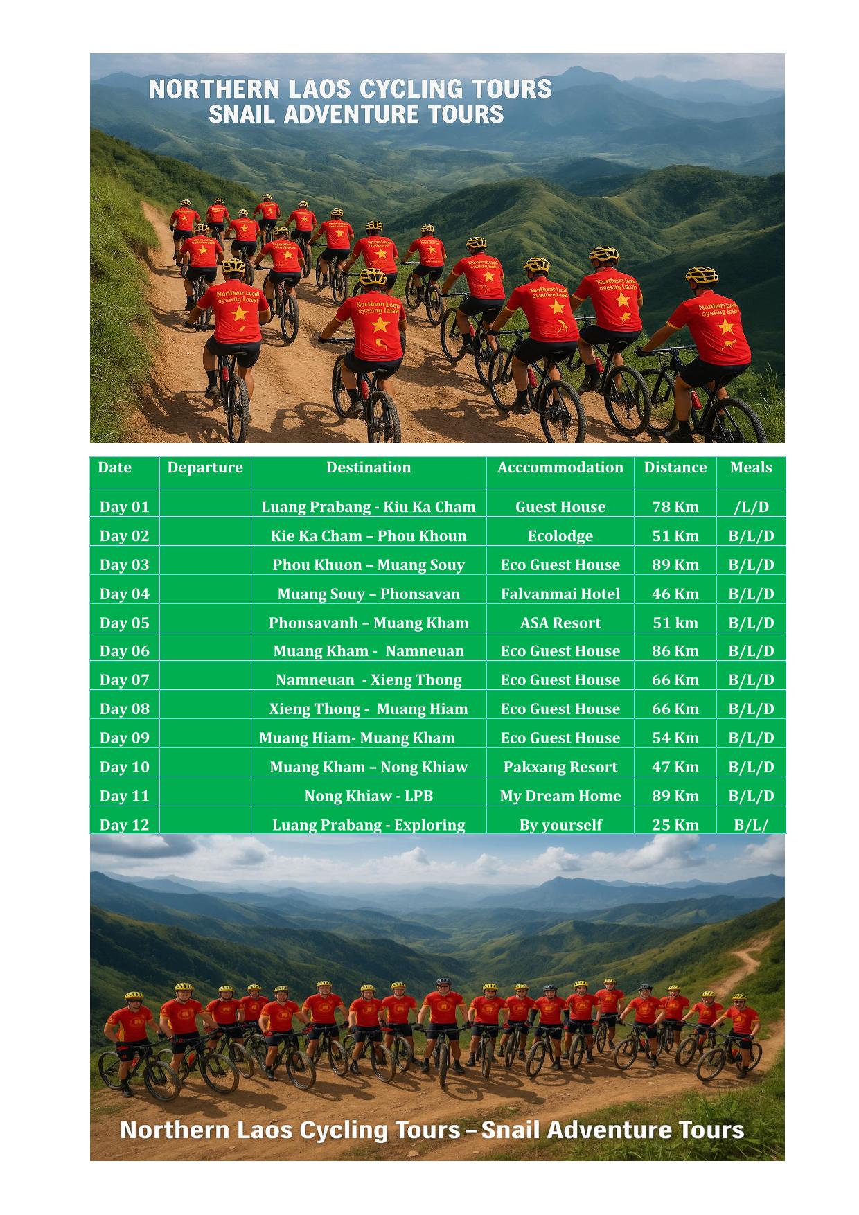 12 DAY NORTHERN LAOS LOOP CYCLING TOURS