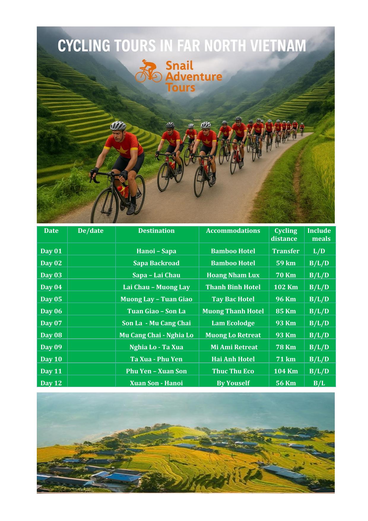 12 DAY VIETNAM NORTH WEST CYCLING TOURS | SAPA - MU CANG CHAI - TA XUA ADVENTURE