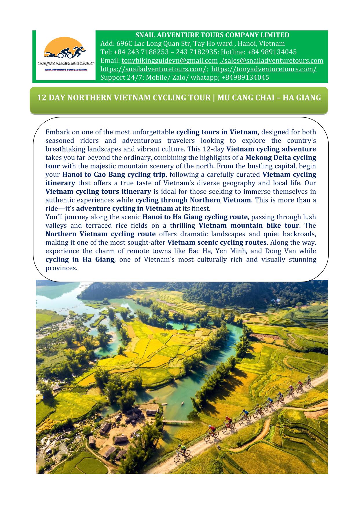 12 DAY NORTHERN VIETNAM CYCLING TOURS | MU CANG CHAI - HA GIANG LOOP ADVENTURE