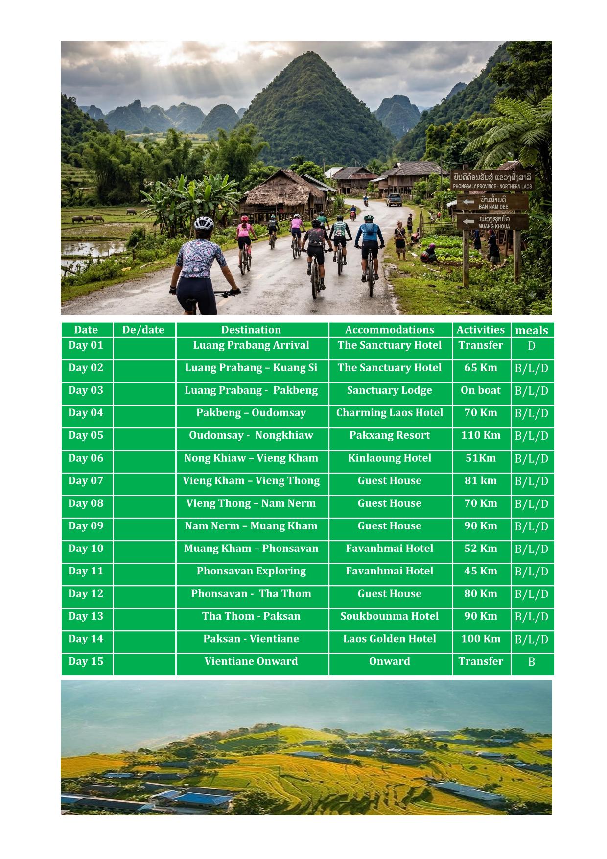 15 DAY NORTHERN LAOS CYCLING TOURS | LUANG PRABANG -VIENTIANE ADVENTURE