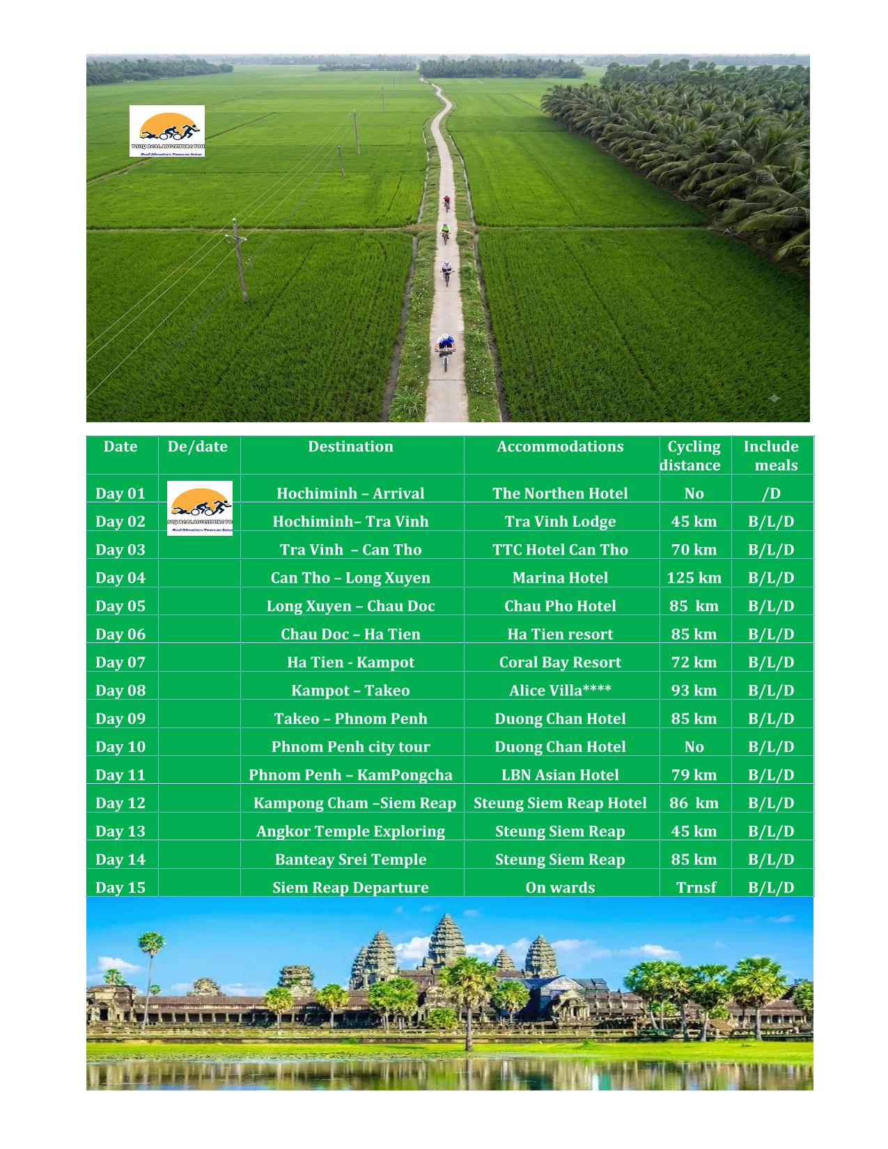 14 DAY VIETNAM - CAMBODIA CYCLING TOURS |MEKONG DELTA - ANGKOR ADVENTURE