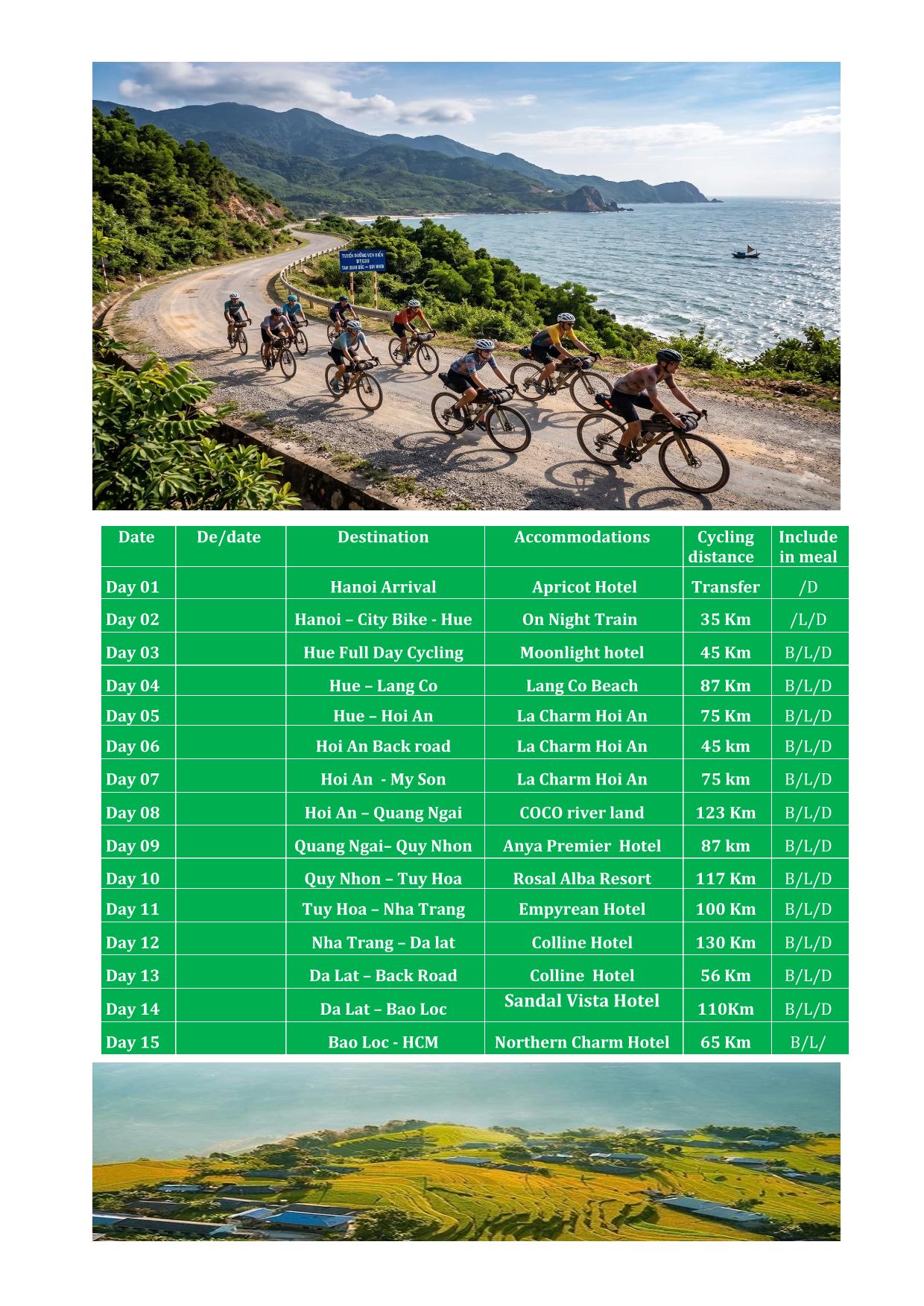 15 DAY HANOI- HO CHI MINH CYCLING TOURS