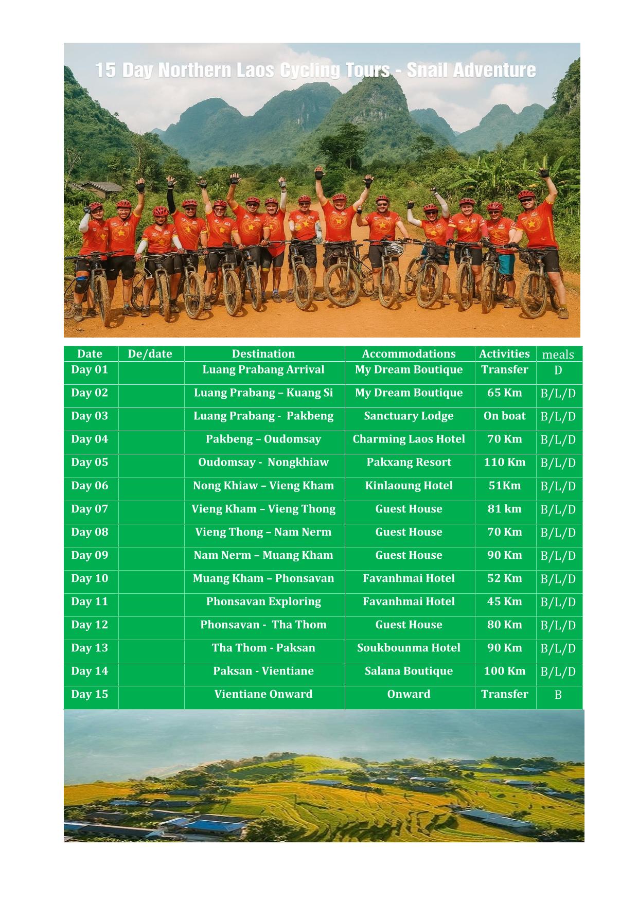15 DAY NORTHERN LAOS CYCLING TOURS | LUANG PRABANG -VIENTIANE ADVENTURE