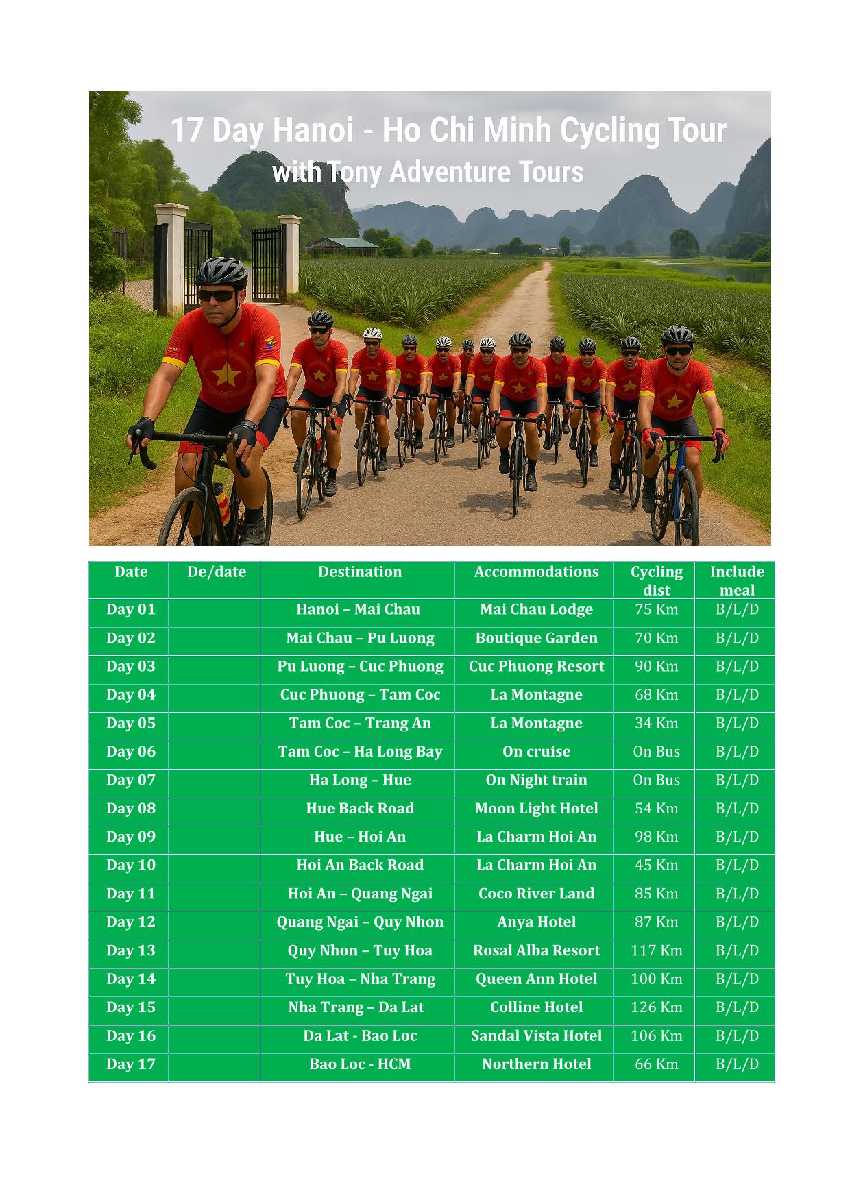 17 DAY VIETNAM CYCLING TOURS | HANOI- HO CHI MINH BIKE ADVENTURE