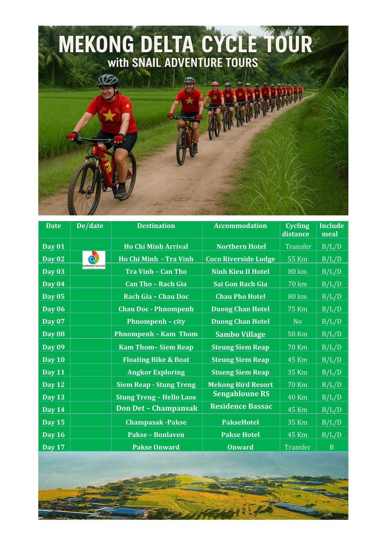 17 DAY INDOCHINA ADVENTURE |VIETNAM - CAMBODIA - LAOS CYCLING TOURS