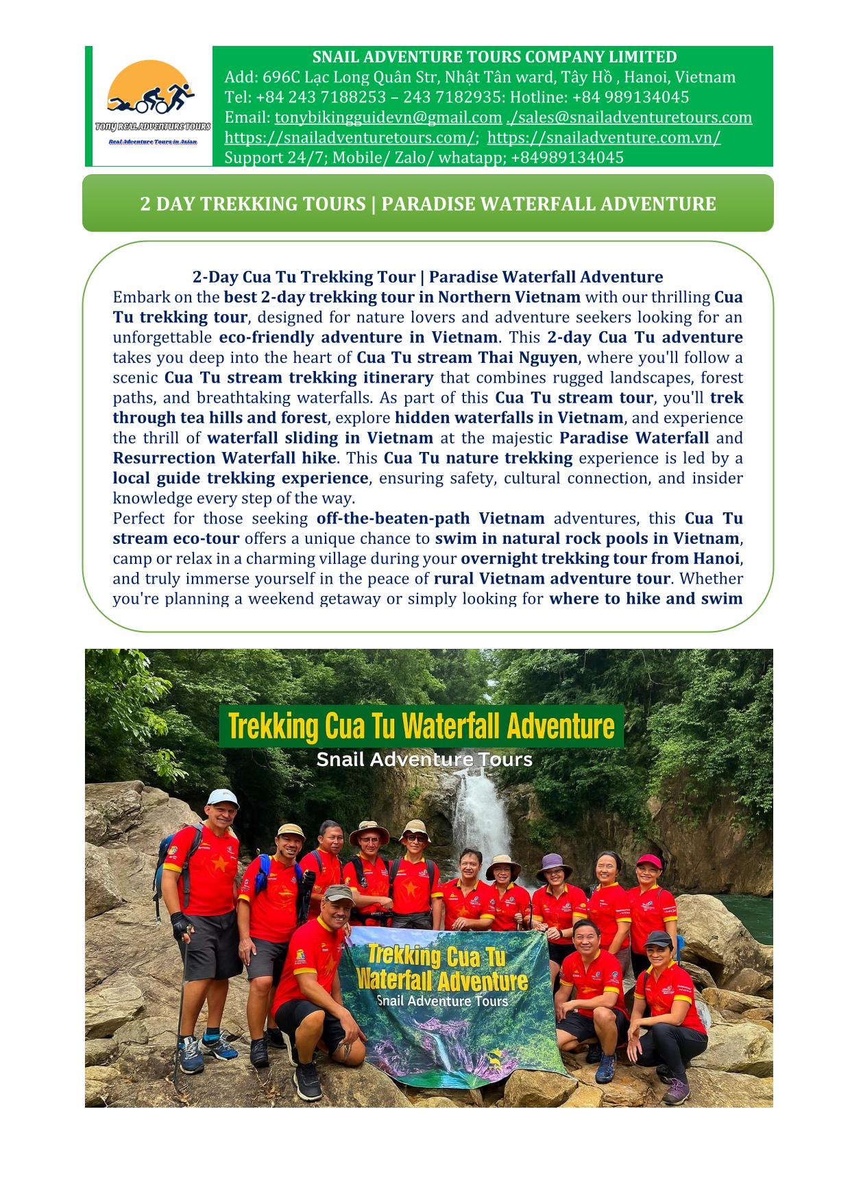 2 DAY CUA TU TREKKING TOUR | PARADISE WATERFALL ADVENTURE