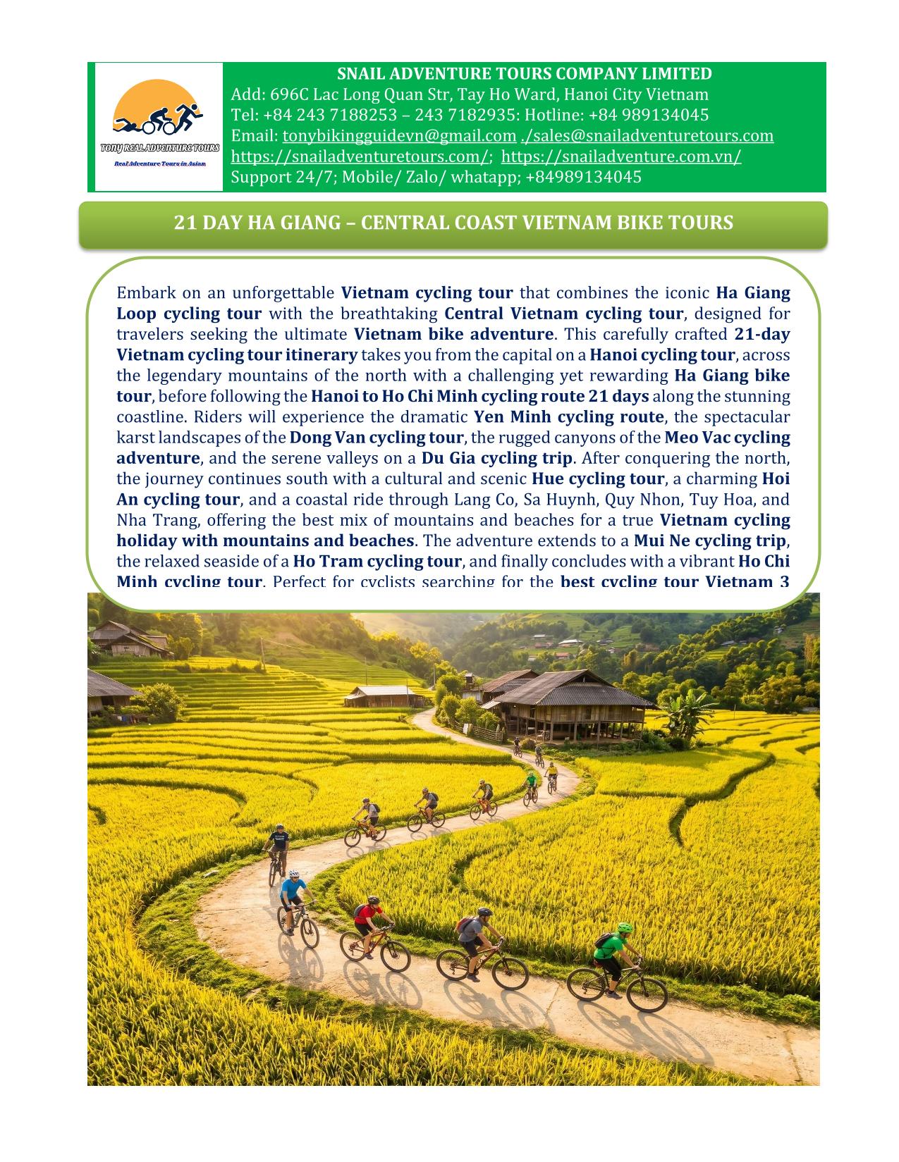 21 DAY HA GIANG LOOP & CENTRAL COAST VIETNAMCYCLING TOURS | ADVENTURE & BEACHES
