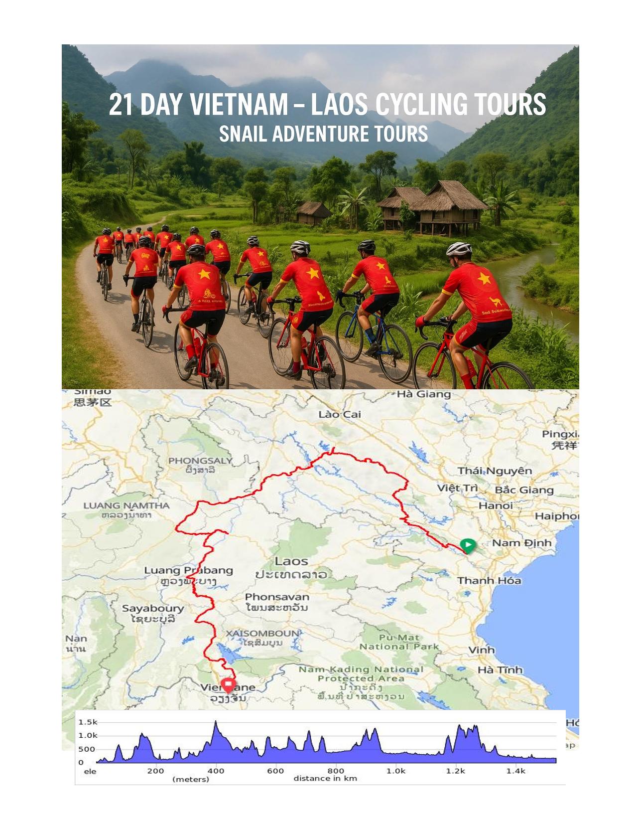 21 DAY VIETNAM TO LAOS CYCLING TOURS | HANOI - VIENTAINE ADVENTURE