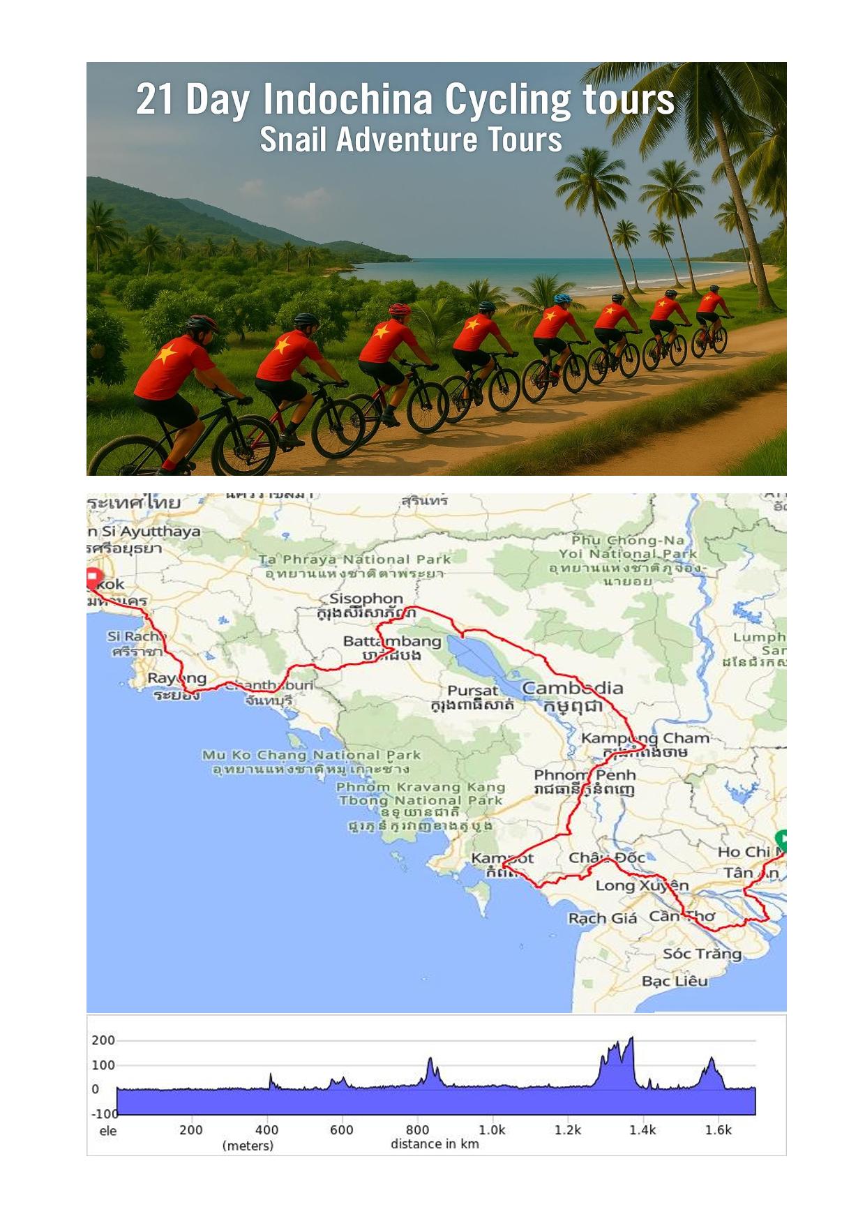 21 DAYVIETNAM- CAMBODIA - THAILAND CYCLING TOURS | HO CHI MINH - BANGKOK BIKE ADVENTURE