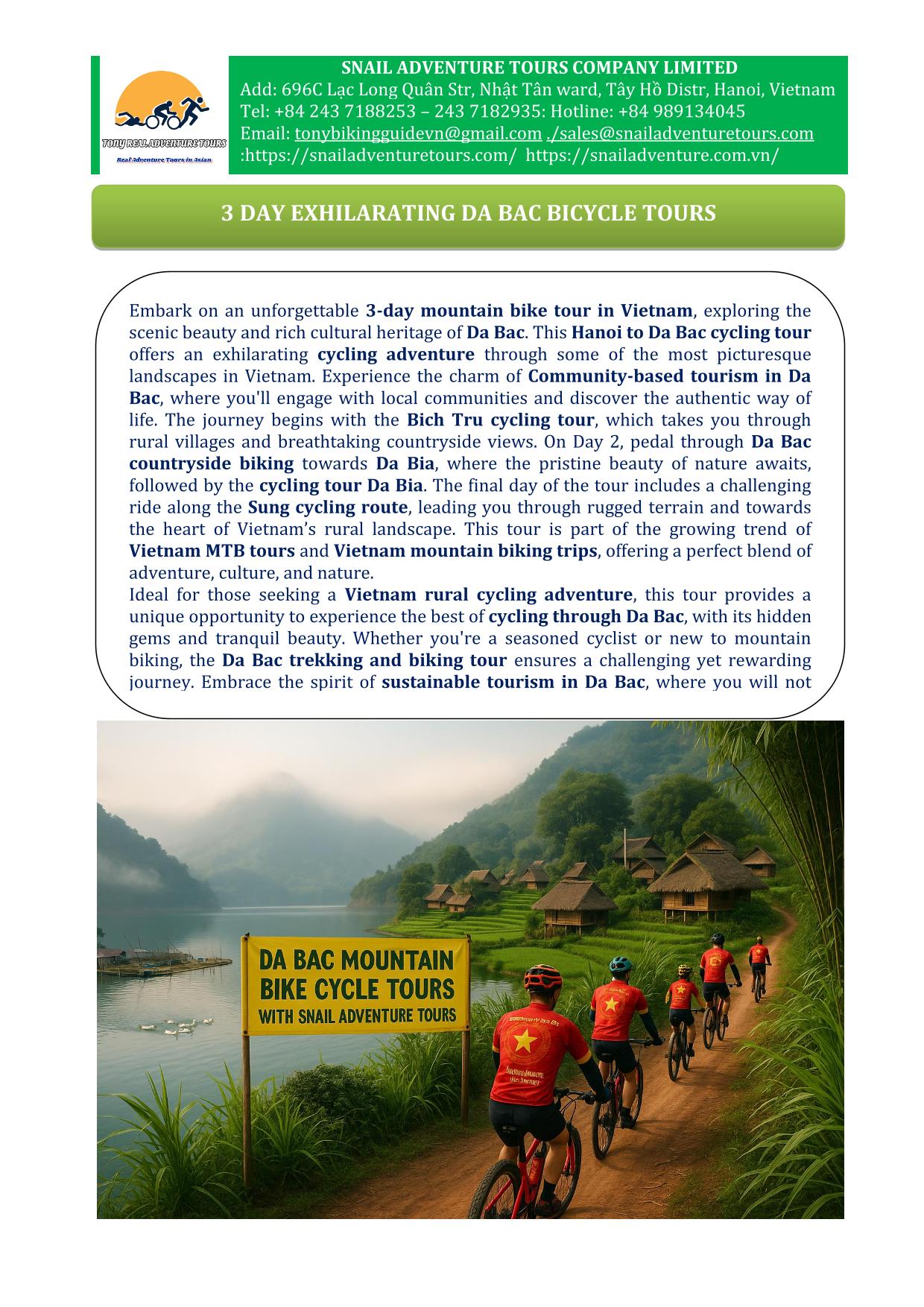 3 DAY DA BAC MOUNTAIN BIKE TOURS |VIETNAM CYCLING ADVENTURE