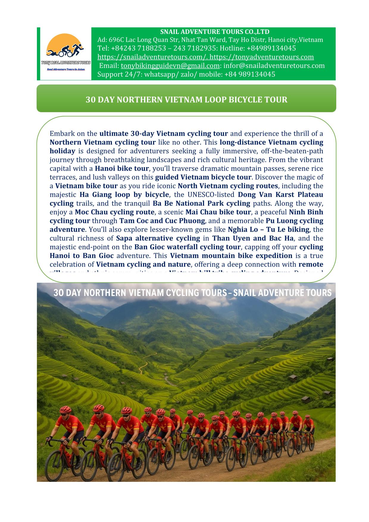 30 DAY NORTHRN VIETNAM CYCLING TOURS | EPIC VIETNAM BIKE ADVENTURE