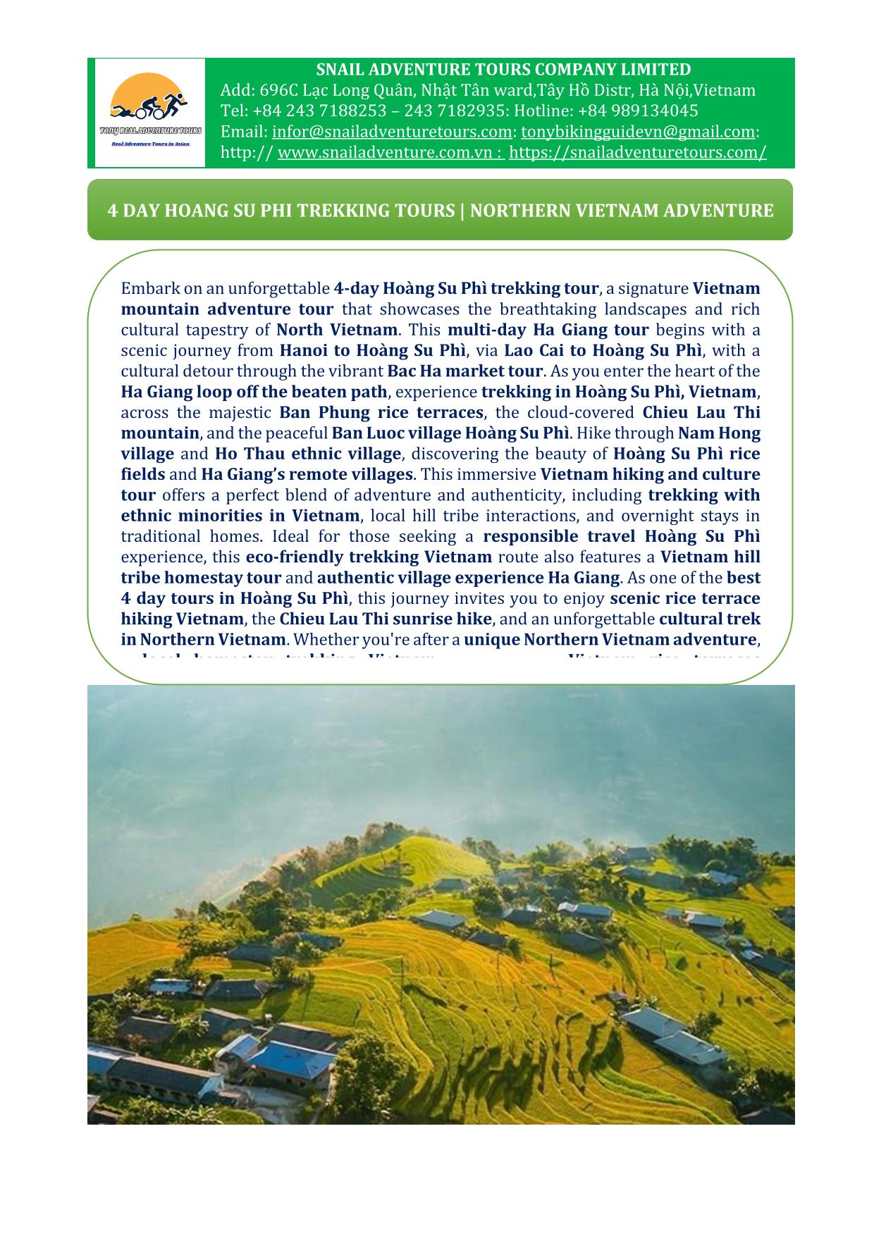 4 DAY BAC HA -HOANG SU PHI TREKKING TOUR