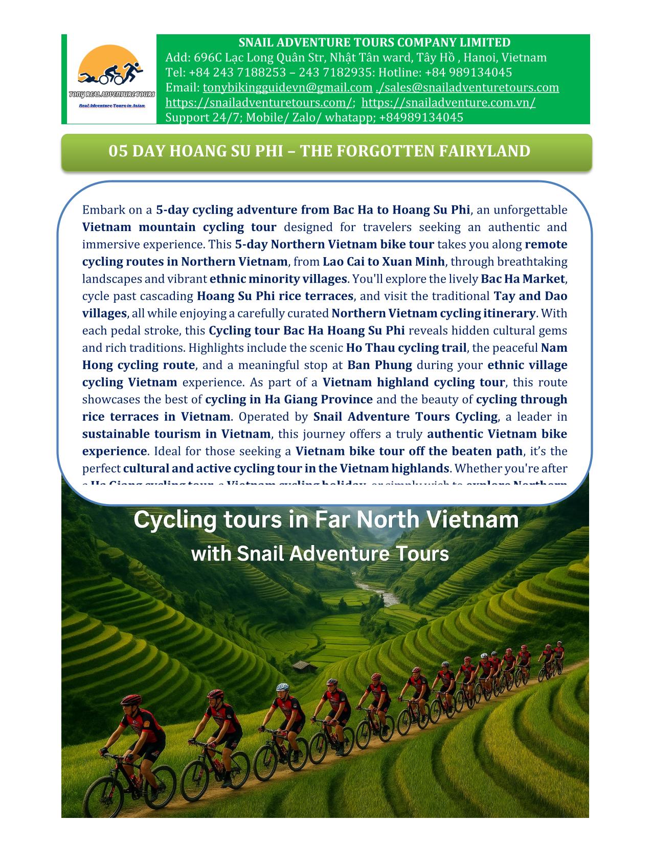 5 DAY BAC HA- HOANG SU PHI CYCLING TOURS | NORTHERN VIETNAM