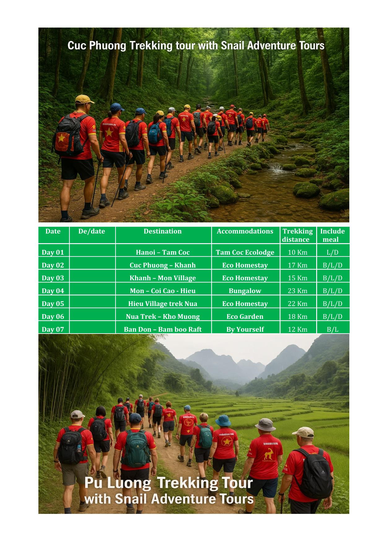 7 DAY TREKKING TOUR VIETNAM | HANOI- PU LUONG - CUC PHUONG ADVENTURE