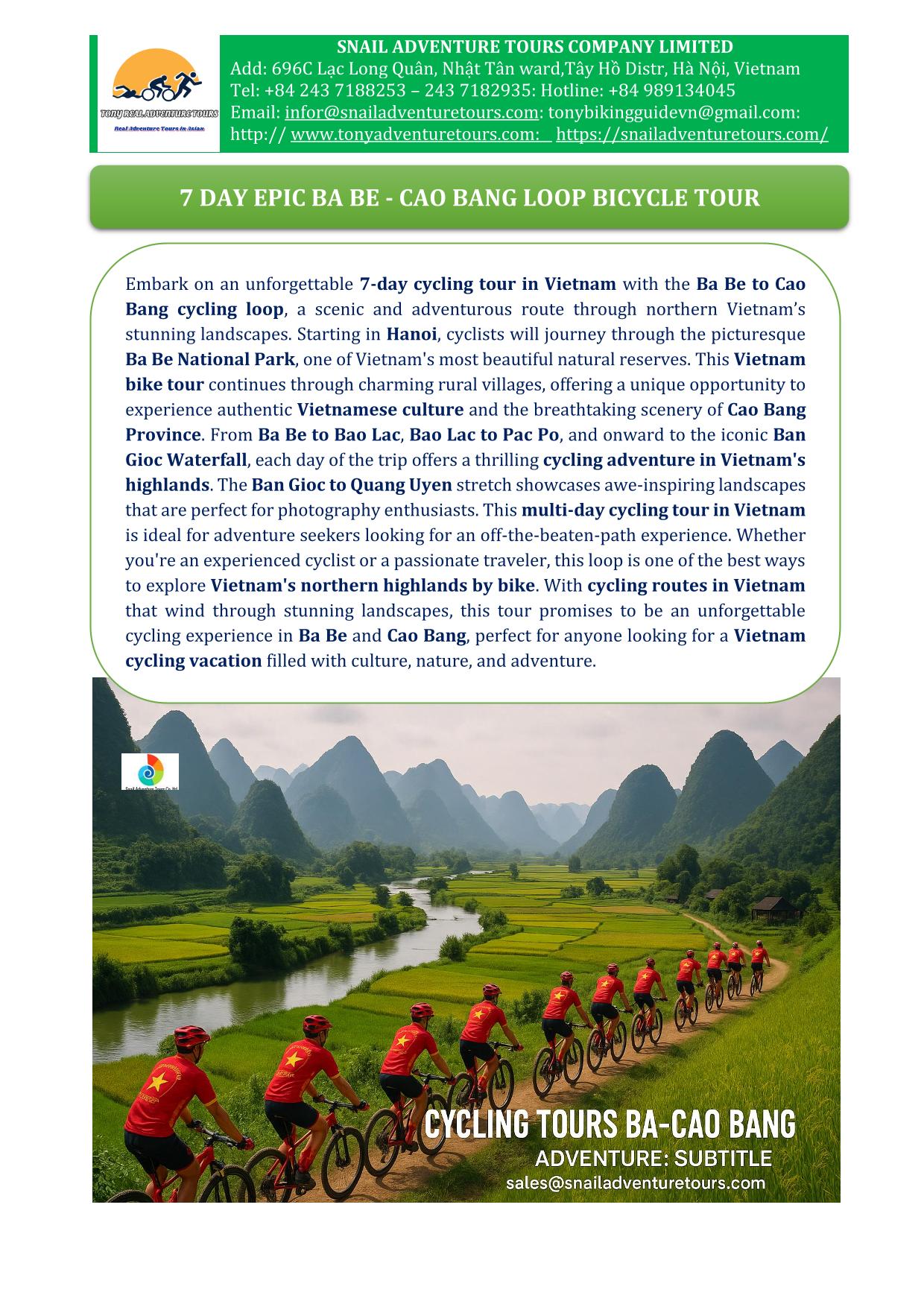 7 DAY BA BE - CAO BANG LOOP CYCLING TOURS | NORTHERN VIETNAM ADVENTURE