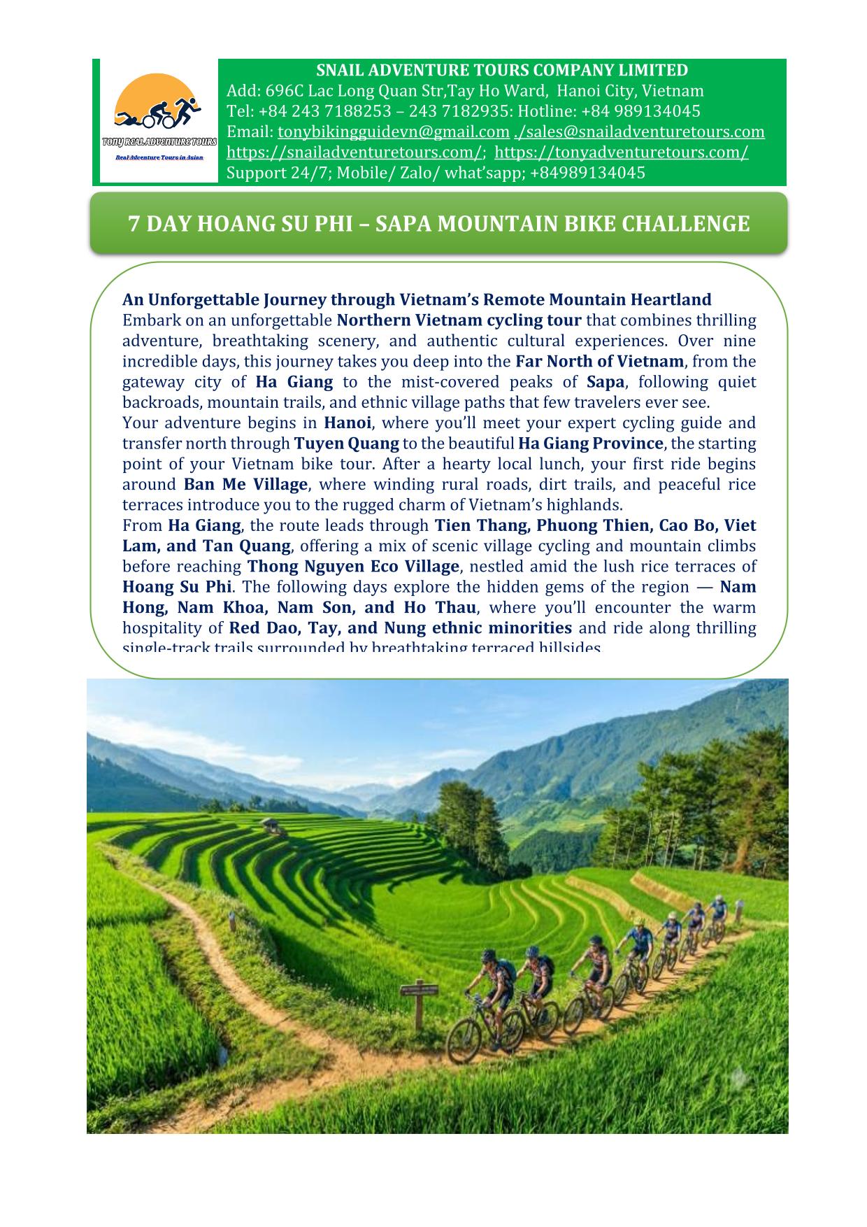 7 DAY CYCLING TOURS IN NORTHERN VIETNAM | SAPA - HO THAU ADVENTURE