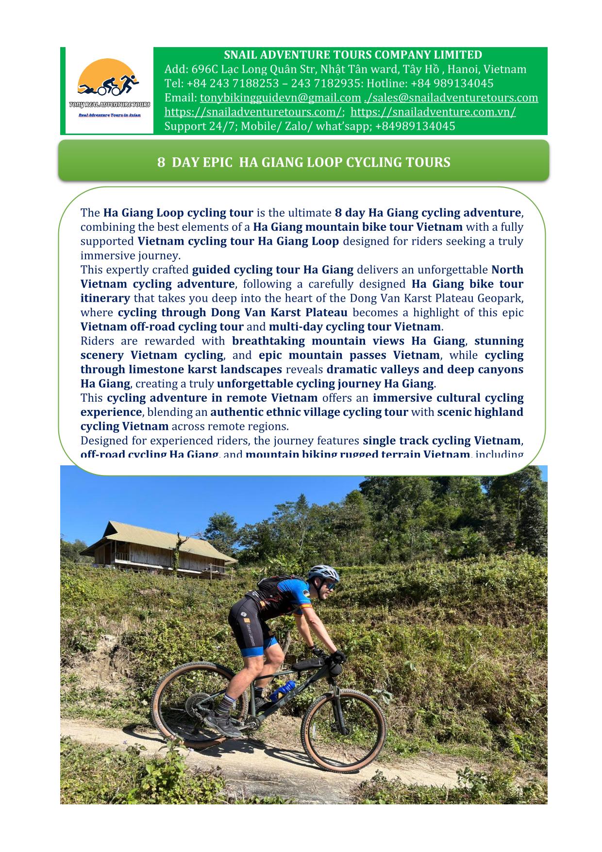 8 DAY HA GIANG LOOP BICYCLE TOUR