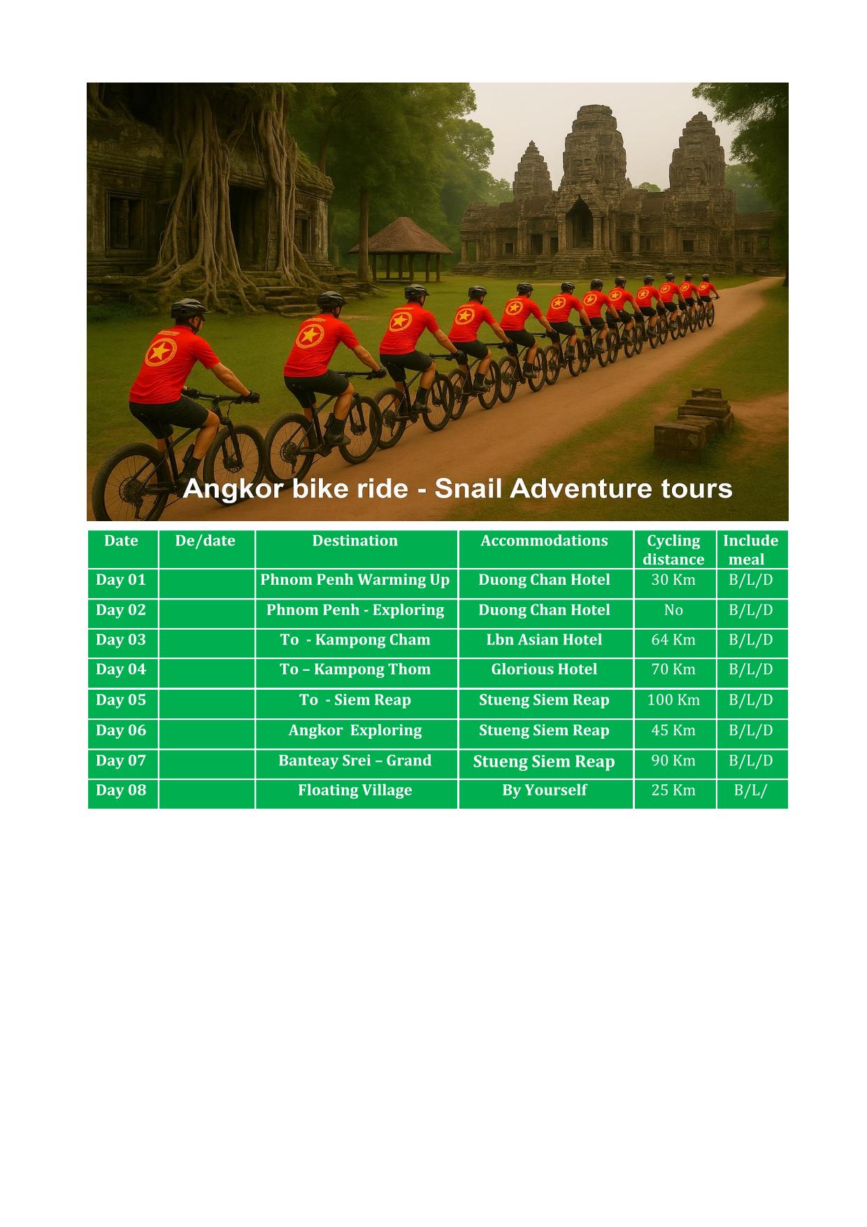 8 DAY CAMBODIA CYCLING TOURS | PHNOM PENH - ANGKOR TEMPLES