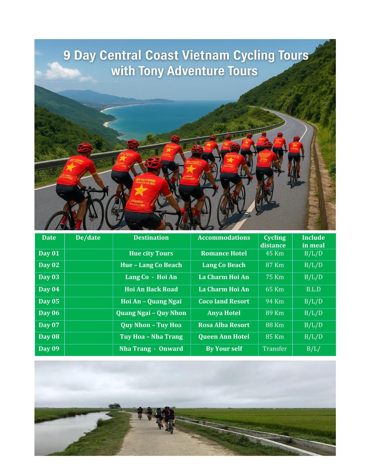 9 DAY CENTRAL VIETNAM CYCLING TOURS | HUE -NHA TRANG COASTAL ADVENTURE