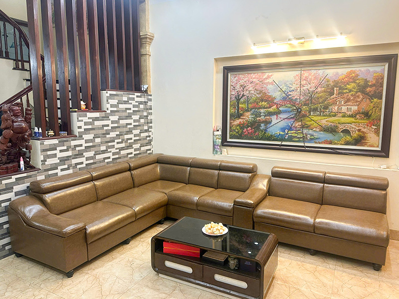 Bọc lại bộ sofa chữ L tại Trần Phú (Hà Đông - Hà Nội)