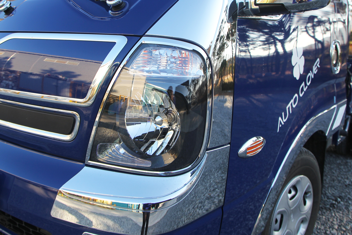 Ốp mạ xi Inox Viền Đèn Pha Xe Tải KIA K200, K250, K100, Bonggo -Hàng Auto Clover Hàn Quốc