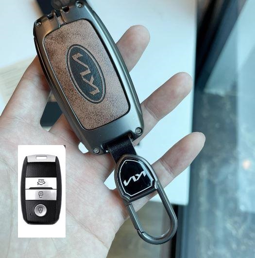 Ốp Chìa khóa KIA Soluto, Sorento, Seltos, Optima Hợp Kim Da Bò