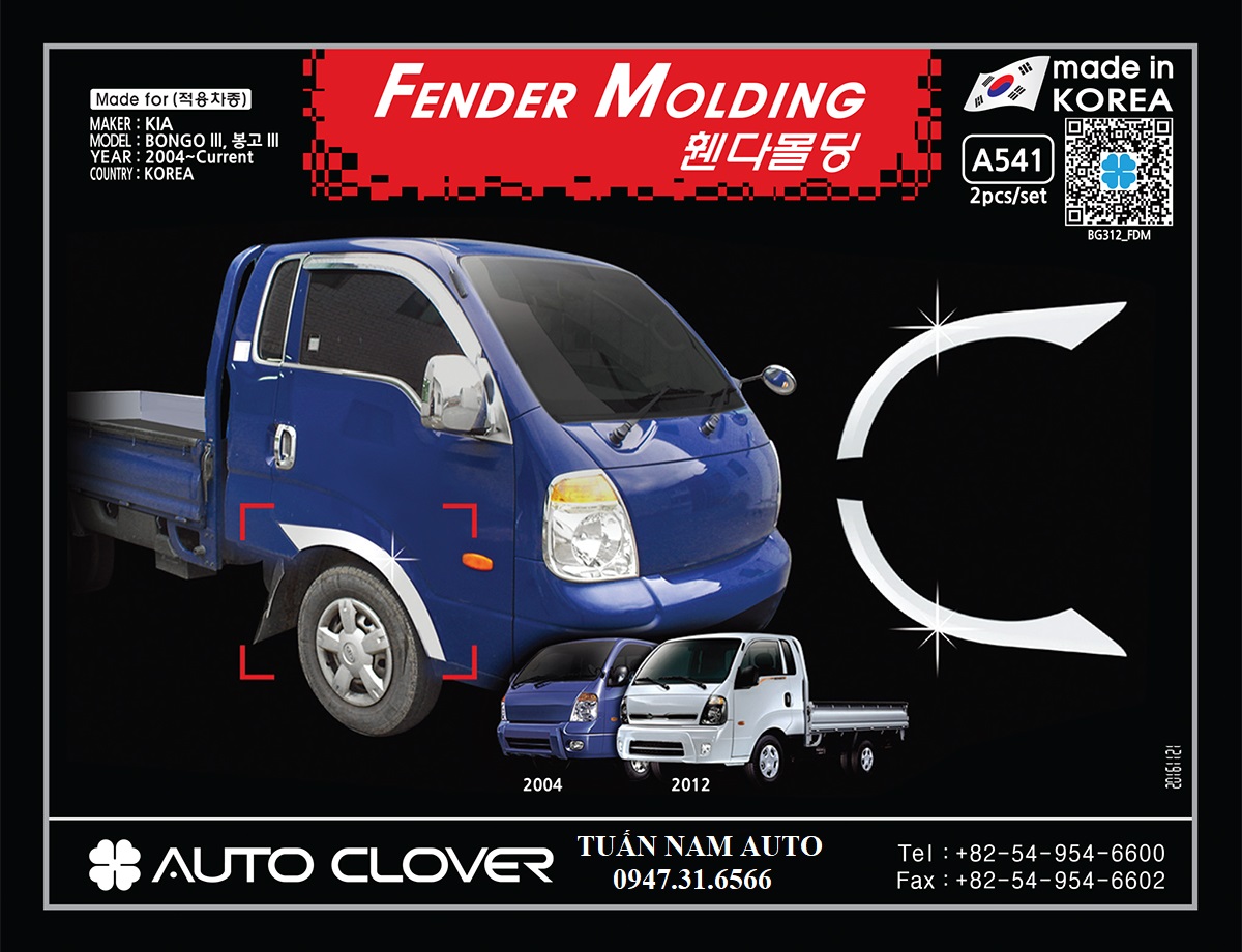 ỐP MẠ INOX TAI (CUA LỐP) XE TẢI KIA K250, K200, BONGGO 3 (TIÊU CHUẨN)