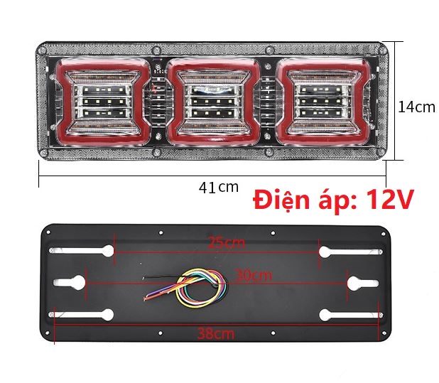 Đèn Led Hậu Xe Tải 4 Khoang 12V - 24V Siêu Sáng