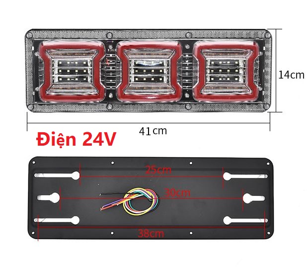 Đèn Led Hậu Xe Tải 4 Khoang 12V - 24V Siêu Sáng