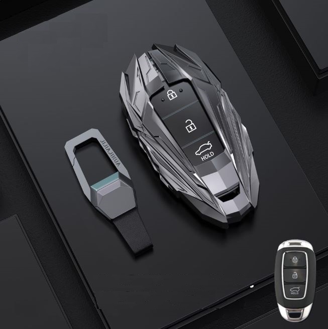 Ốp Bọc Bảo Vệ Chìa Khóa Xe Hyundai Kona, Accent, Santafe, Elantra Hợp Kim Iron Men