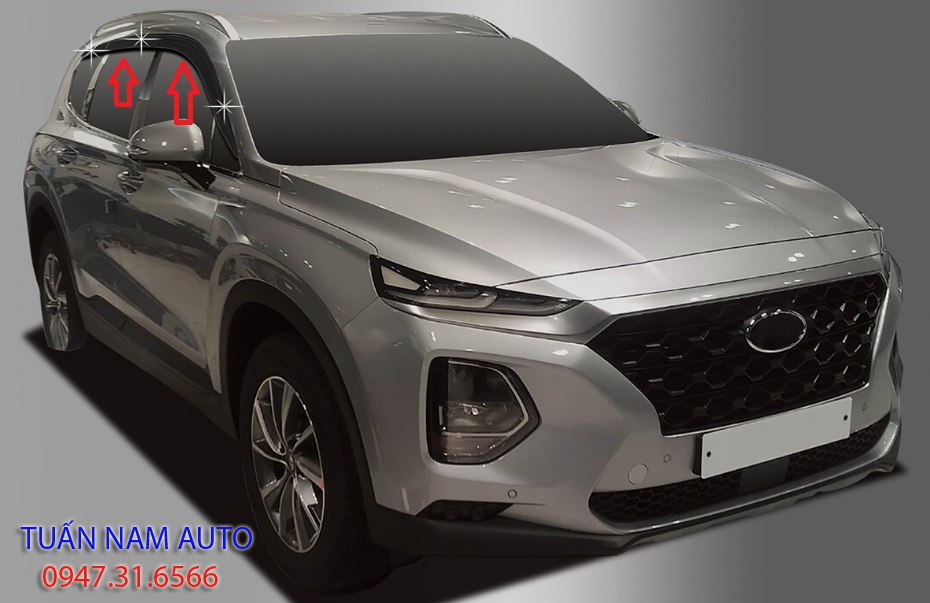 VÈ CHE CHẮN MƯA NHỰA ĐEN SANTAFE 2021, 2020, 2019, 2018