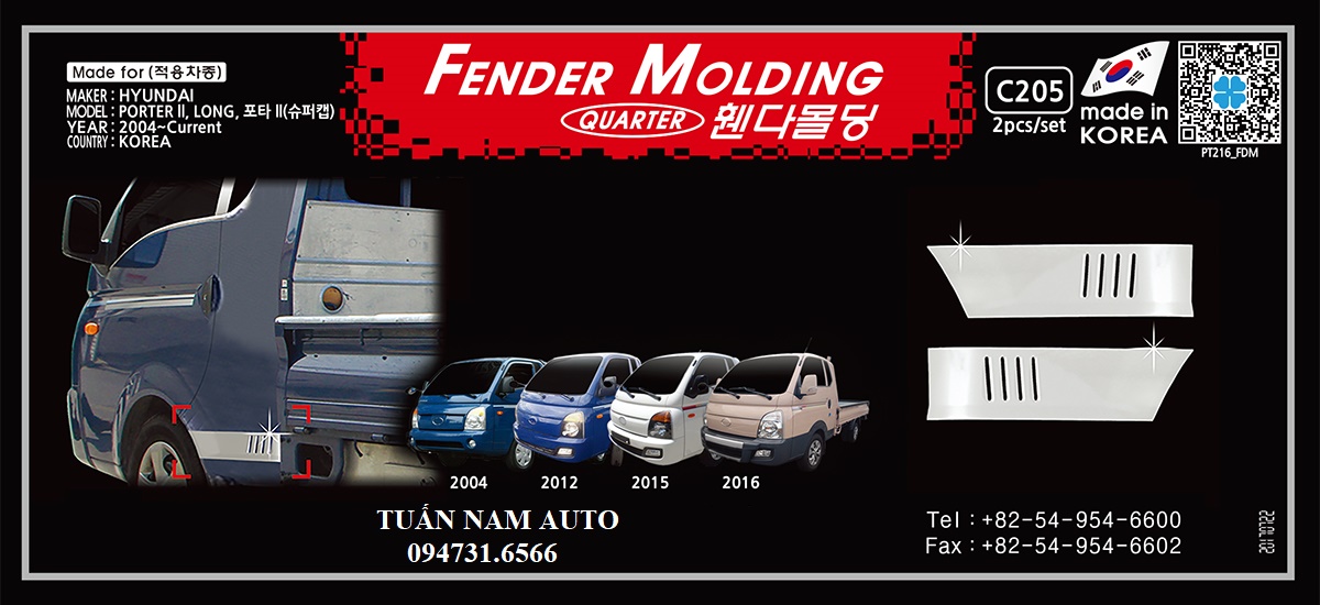 ỐP TAI XE SAU MẠ CRÔM XE TẢI H150, H100, PORTER II