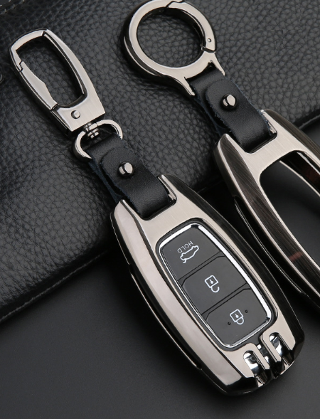 Vỏ ốp bọc chìa khóa hợp kim Hyundai Kona, Santafe, Accent, Elantra 3 Nutsm 4 Nút