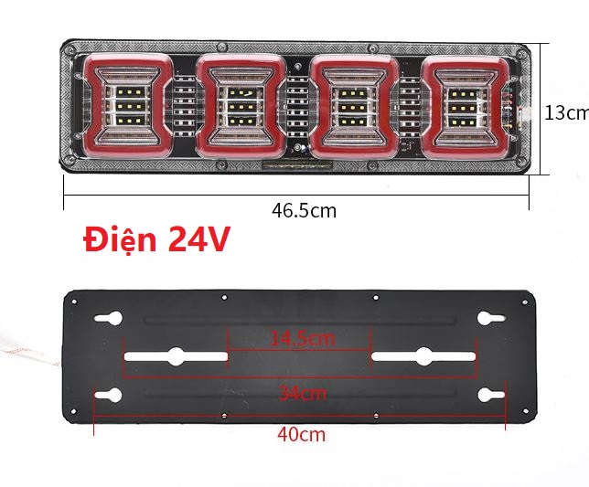 Đèn Led Hậu Sau Xe Tải 3 Khoang Siêu Sáng