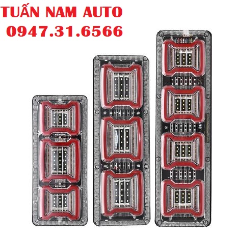 Đèn Led Hậu Xe Tải 4 Khoang 12V - 24V Siêu Sáng