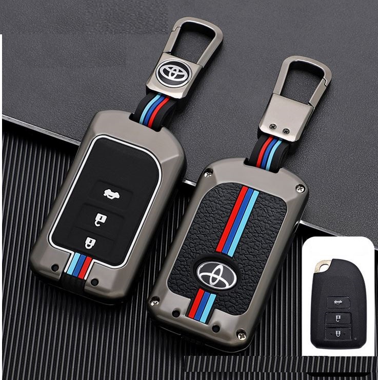 Ốp Chìa Khóa Xe Toyota Vios, Yaris Chìa Điện Smartkey Hợp Kim Kẽm Phản Quang